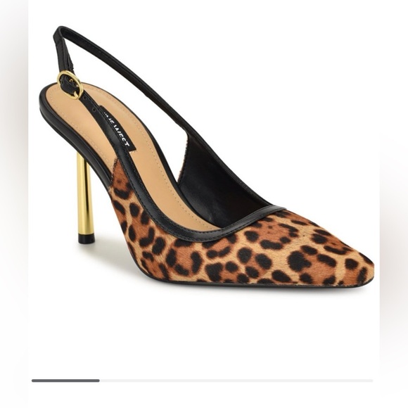 Nine West Orlanda slingback stiletto pump in a leopard print. - Picture 3 of 16
